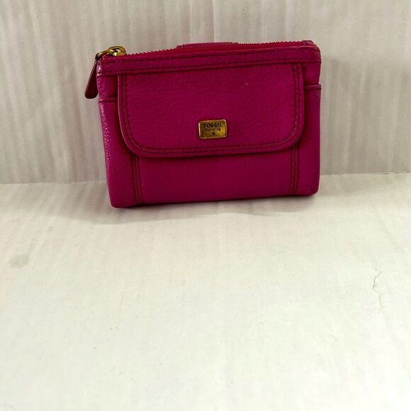 Fossil Emma Trifold Pink Leather Wallet - Picture 1 of 14